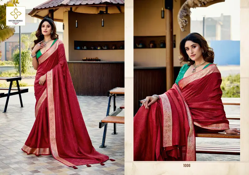 Anupriya By Shubh Shree Velvet Tusser Silk Saree Exporters In India